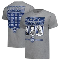 Men's Checkered Flag Sports Heather Charcoal NASCAR 2-Spot 2026 Hall Of Fame Class T-Shirt
