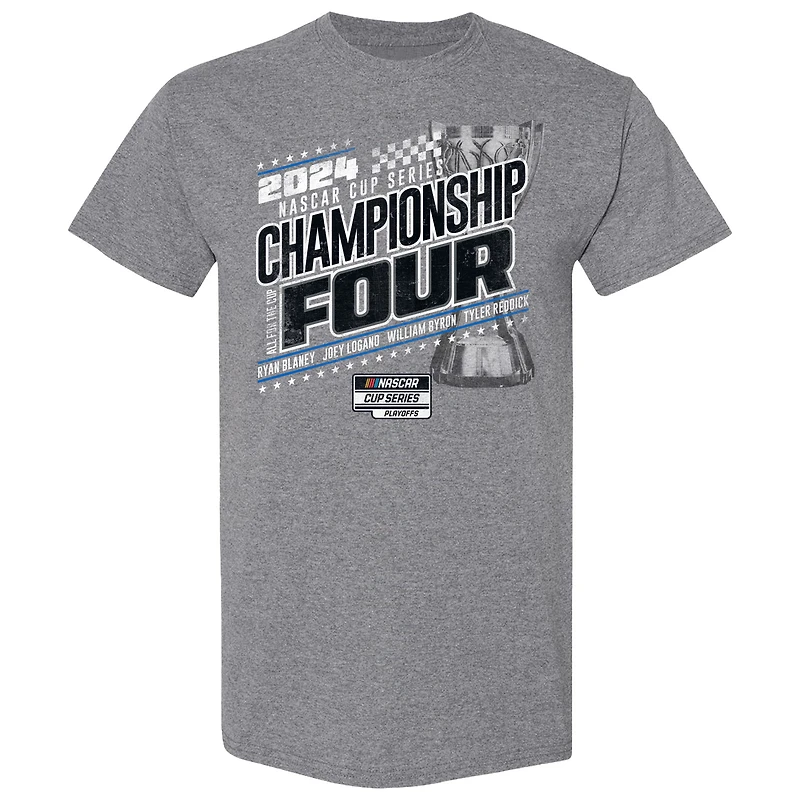 Men's Checkered Flag Sports Heather Gray 2024 NASCAR Cup Series Championship Four T-Shirt