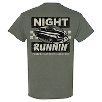 Men's Checkered Flag Sports Heather Green NASCAR Night Runnin' T-Shirt