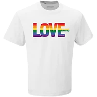 T-shirt blanc à drapeau damier pour homme NASCAR Love Wins