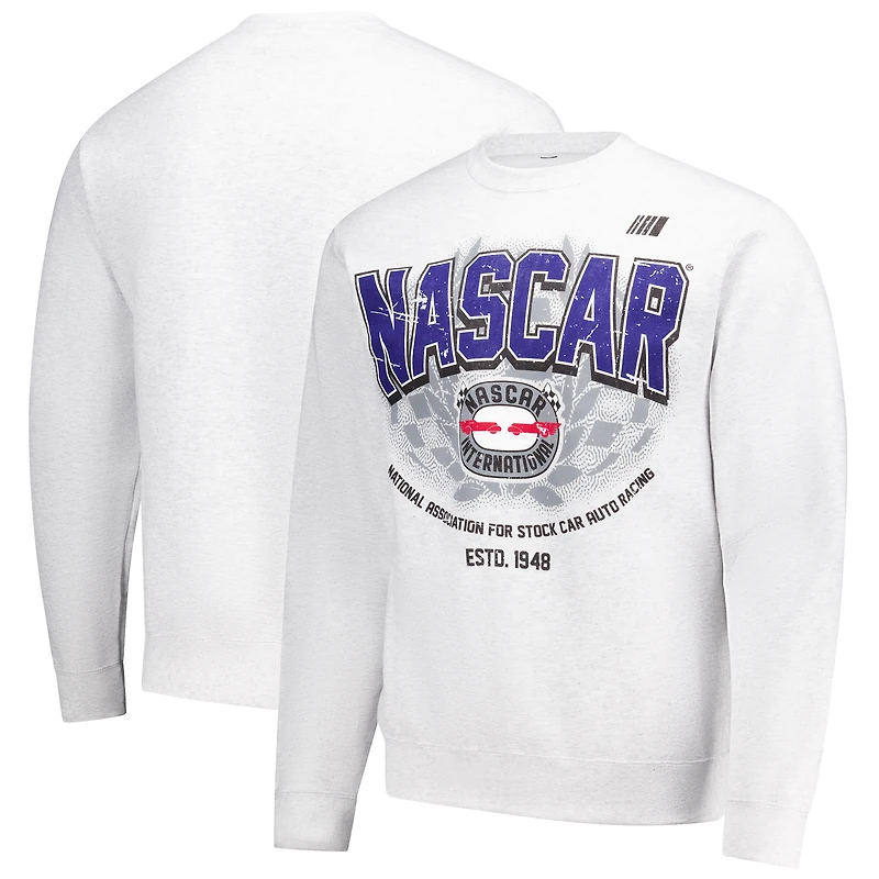Sweat-shirt ras du cou NASCAR classique pour homme, couleur gris anthracite.