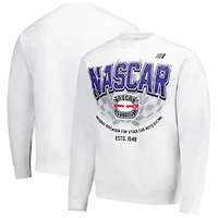 Sweat-shirt ras du cou NASCAR classique pour homme, couleur gris anthracite.