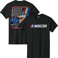 Men's Classic Ink Black NASCAR 250 Red, White & Burnouts T-Shirt