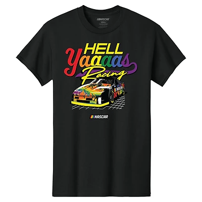Men's Classic Ink White NASCAR Hell Yaaaas Racing Pride T-Shirt