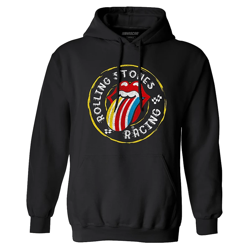 Men's Classic Ink Black Rolling Stones x NASCAR Circle Badge Hoodie