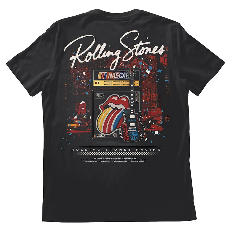 T-shirt homme Classic Ink Black Rolling Stones x NASCAR Guitar