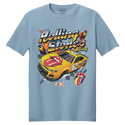 Men's Classic Ink Light Blue Rolling Stones x NASCAR Car T-Shirt