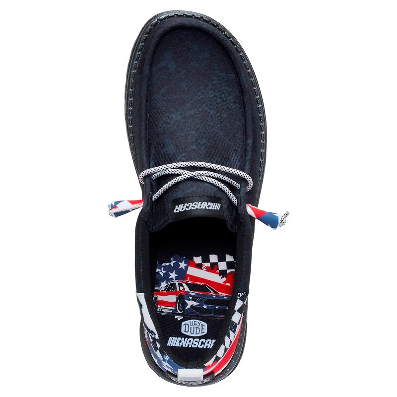 Men's Hey Dude x NASCAR Black 2026 Wally Funk Merica