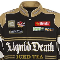 Veste d'uniforme en sergé à boutons-pression NASCAR Liquid Death noire JH Design pour homme