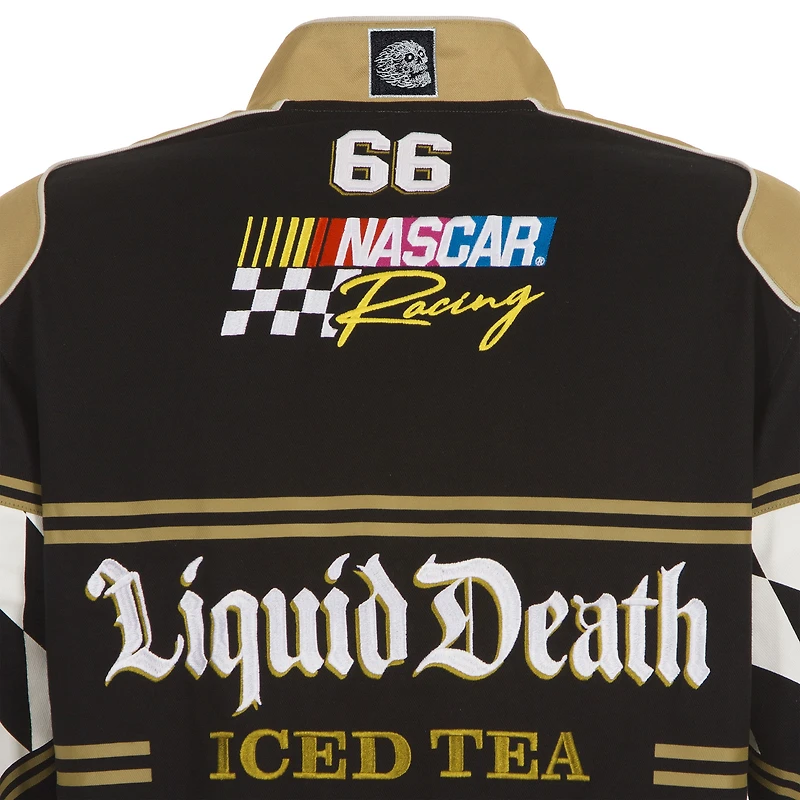 Veste d'uniforme en sergé à boutons-pression NASCAR Liquid Death noire JH Design pour homme