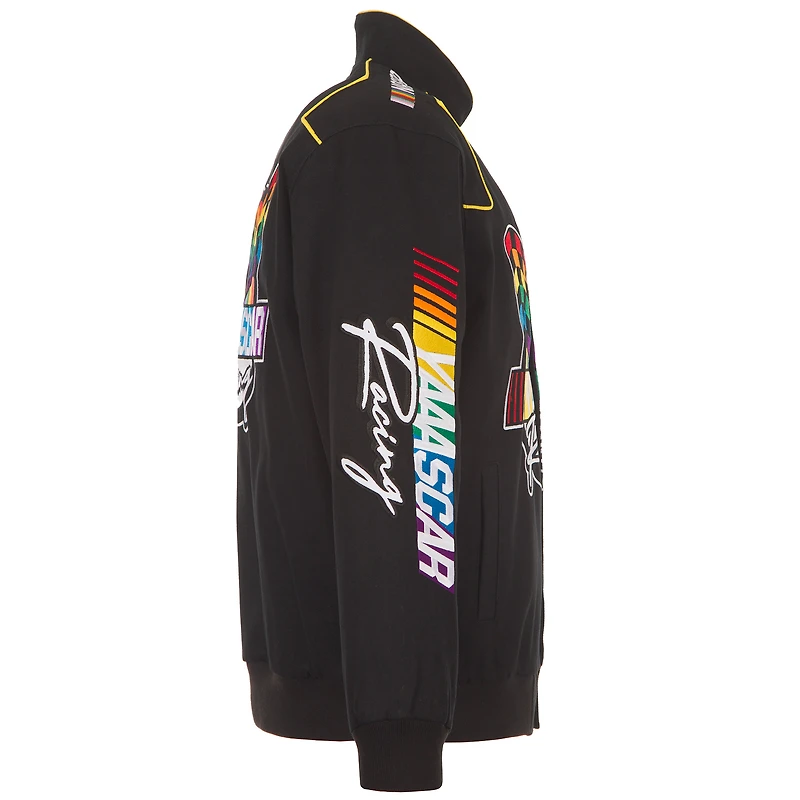 Men's JH Design Black NASCAR Merchandise YAAASCAR Pride Full-Snap Jacket