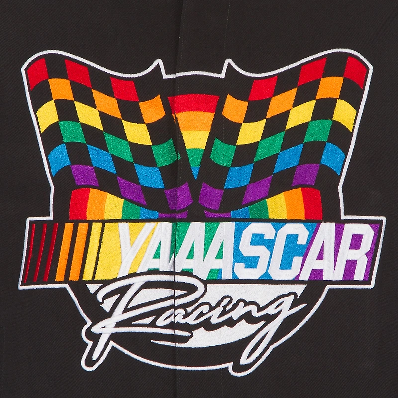 Men's JH Design Black NASCAR Merchandise YAAASCAR Pride Full-Snap Jacket