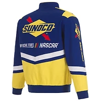 Men's JH Design  Royal/Yellow NASCAR Sunoco Full-Snap Twill Uniform Jacket