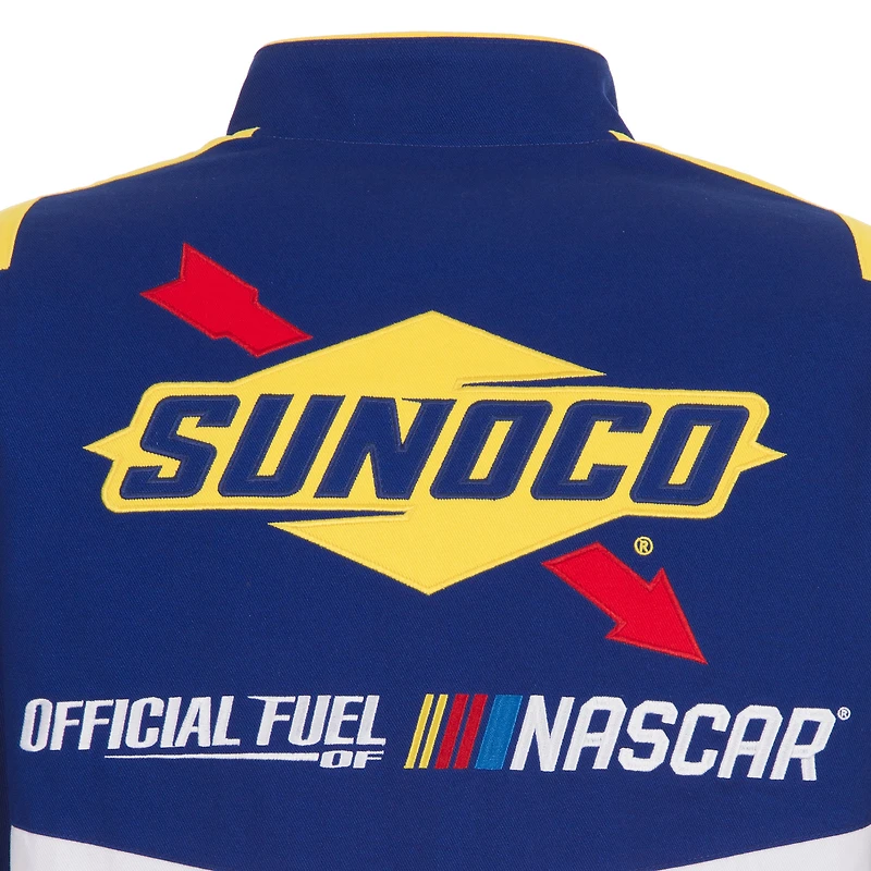 Men's JH Design Royal/Yellow NASCAR Sunoco Full-Snap Twill Uniform Jacket