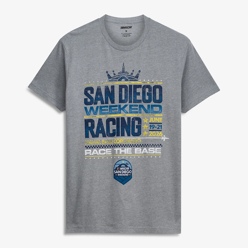 T-shirt homme NASCAR gris chiné « Course à San Diego »