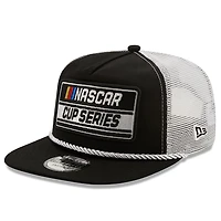 Men's New Era Black/White NASCAR Golfer Snapback Adjustable Hat