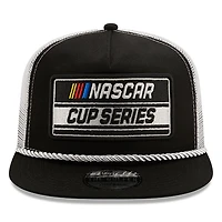 Men's New Era Black/White NASCAR Golfer Snapback Adjustable Hat
