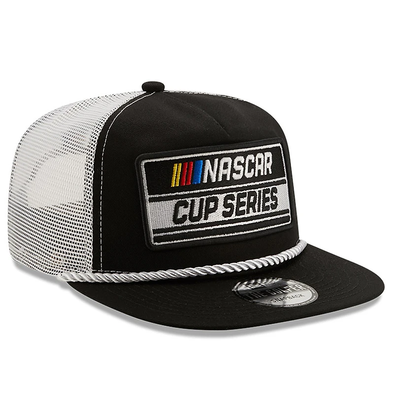 Men's New Era Black/White NASCAR Golfer Snapback Adjustable Hat