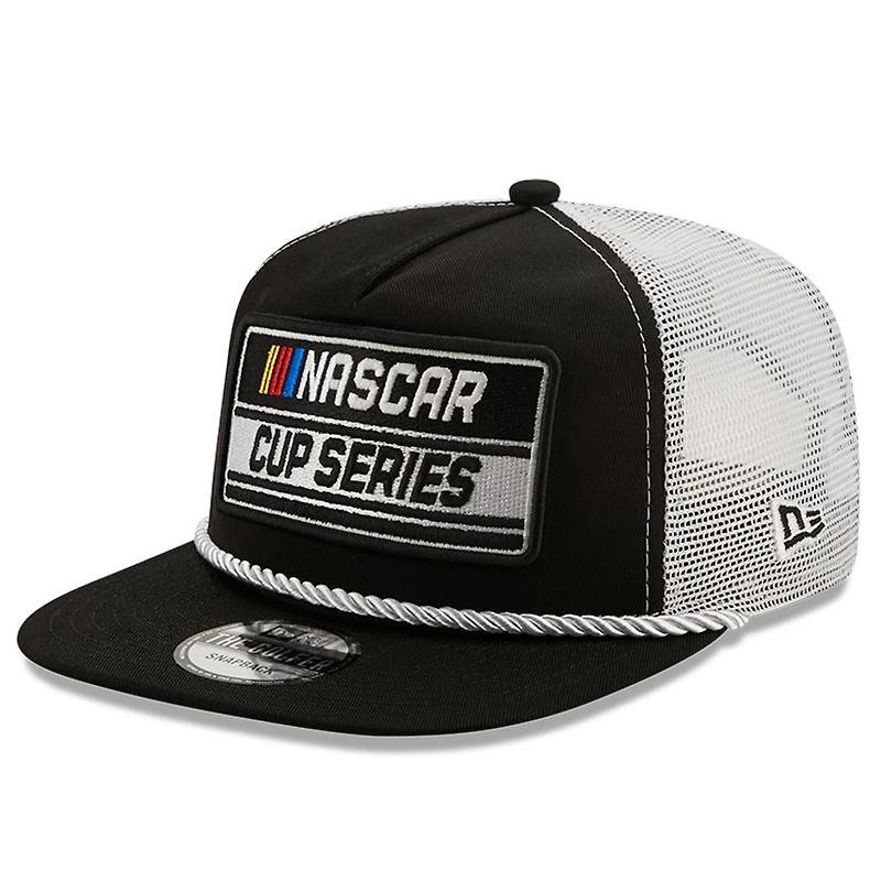 Men's New Era Black/White NASCAR Golfer Snapback Adjustable Hat
