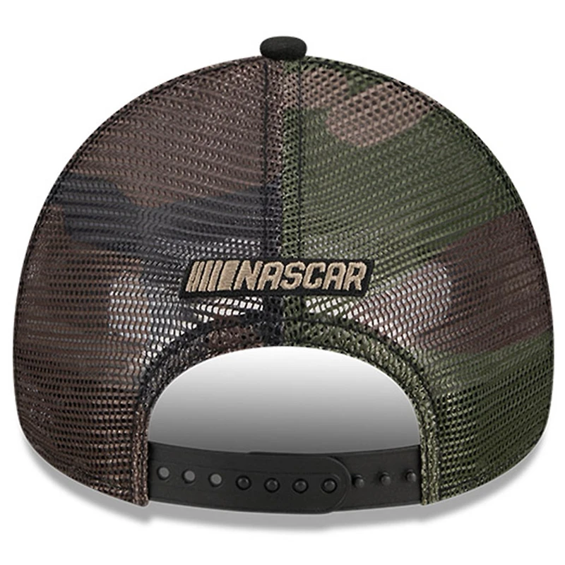 Men's New Era  Black NASCAR  Camo 9FORTY A-Frame Trucker Adjustable Hat