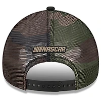 Men's New Era  Black NASCAR  Camo 9FORTY A-Frame Trucker Adjustable Hat