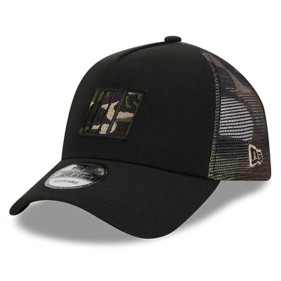 Men's New Era  Black NASCAR  Camo 9FORTY A-Frame Trucker Adjustable Hat