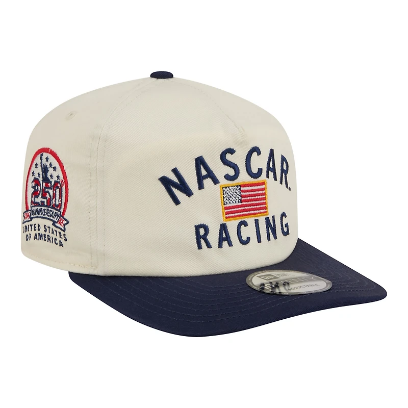 Men's New Era  Cream/Navy NASCAR Flag 19TWENTY Adjustable Hat