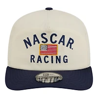 Men's New Era  Cream/Navy NASCAR Flag 19TWENTY Adjustable Hat