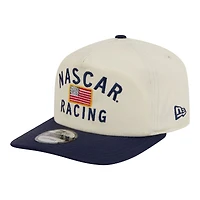 Men's New Era  Cream/Navy NASCAR Flag 19TWENTY Adjustable Hat