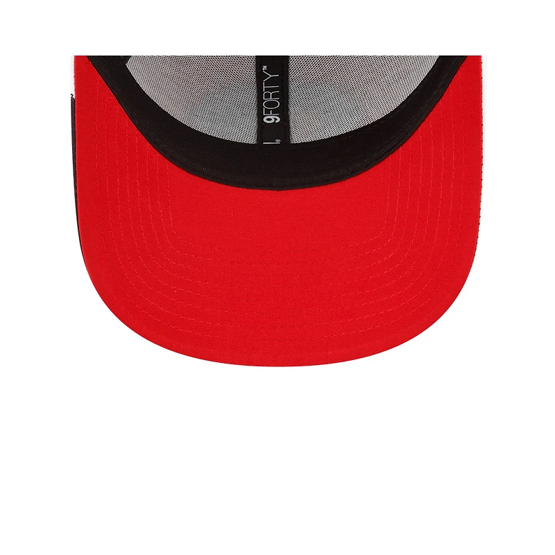 Men's New Era Red/Black NASCAR 75th Aniversary 9FORTY Visor Streak Snapback Adjustable Hat