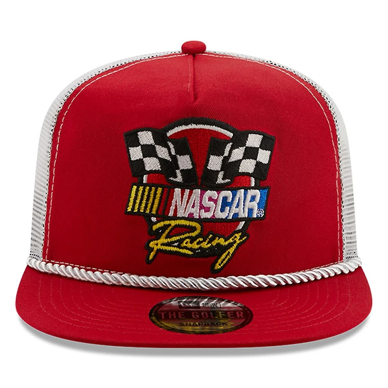 Men's New Era Red/White NASCAR Golfer Snapback Adjustable Hat