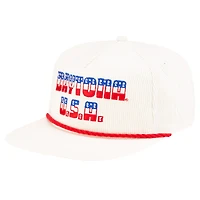 Men's New Era White Daytona International Speedway U.S.A. Retro Cord Golfer Adjustable Hat