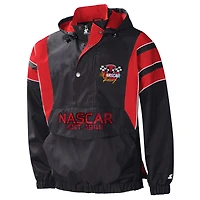 Men's Starter Black/Red NASCAR Impact Half-Snap Pullover Jacket