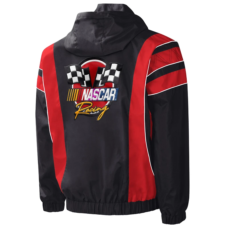 Men's Starter Black/Red NASCAR Impact Half-Snap Pullover Jacket
