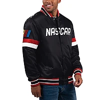 Veste universitaire à bouton-pression complète Starter Black NASCAR Home Game pour hommes