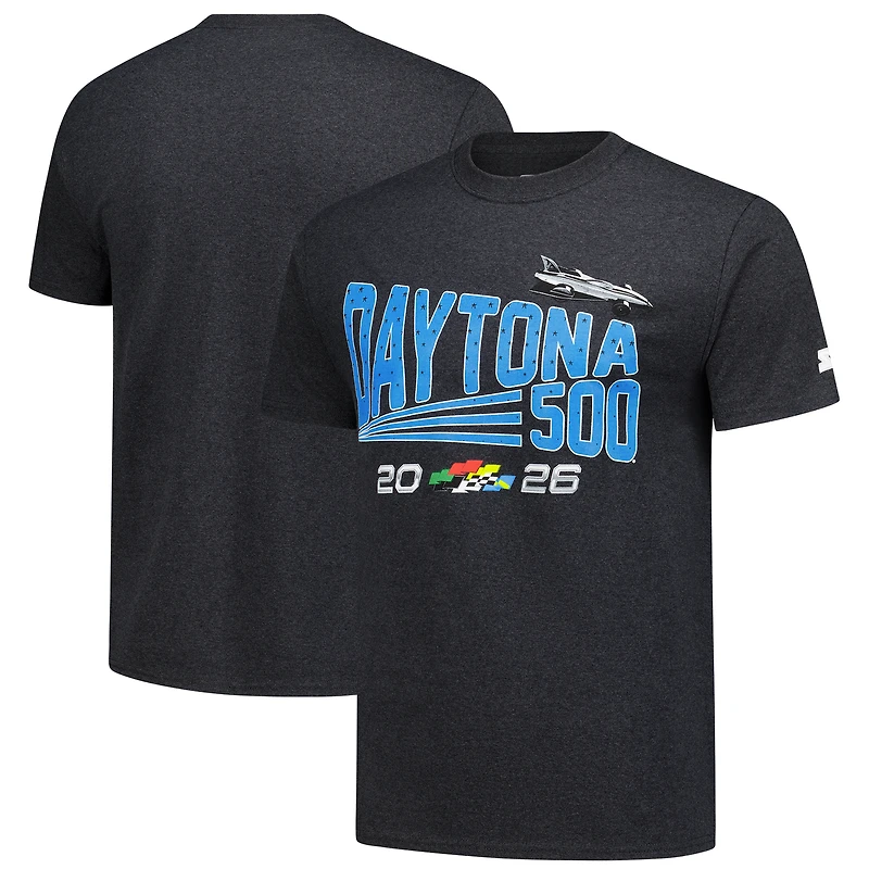 T-shirt Starter Heather Black pour homme NASCAR 2026 Daytona 500 Prime Time