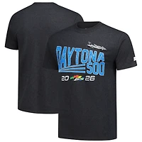 T-shirt Starter Heather Black pour homme NASCAR 2026 Daytona 500 Prime Time