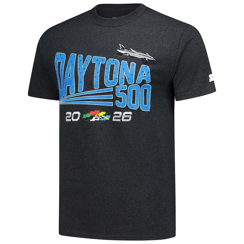 Men's Starter Heather Black NASCAR  2026 Daytona 500 Prime Time T-Shirt