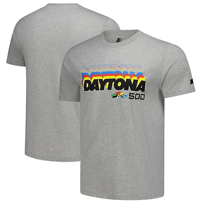Men's Starter Heather Gray NASCAR Daytona 500 Prime Time T-Shirt