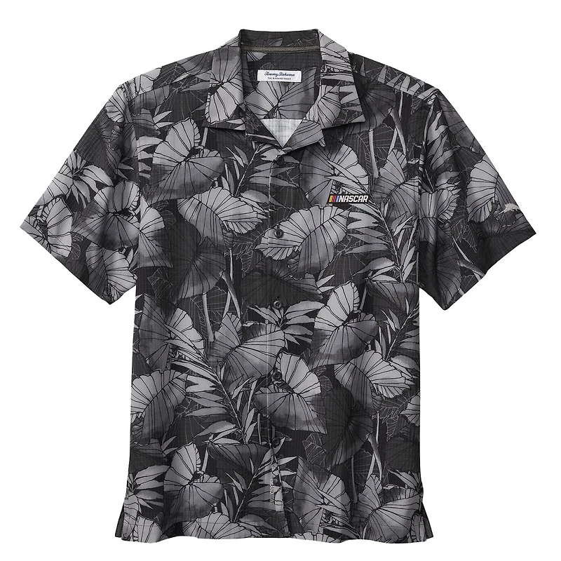 Chemise boutonnée Tommy Bahama noire NASCAR Coast Nuevo Fronds IslandZone pour homme