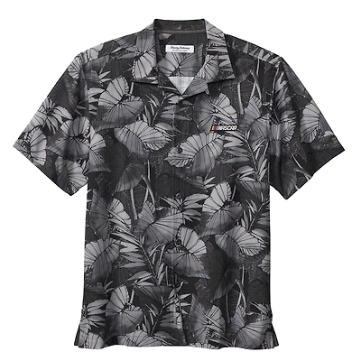 Men's Tommy Bahama Black NASCAR Coast Nuevo Fronds IslandZone Button-Up Shirt