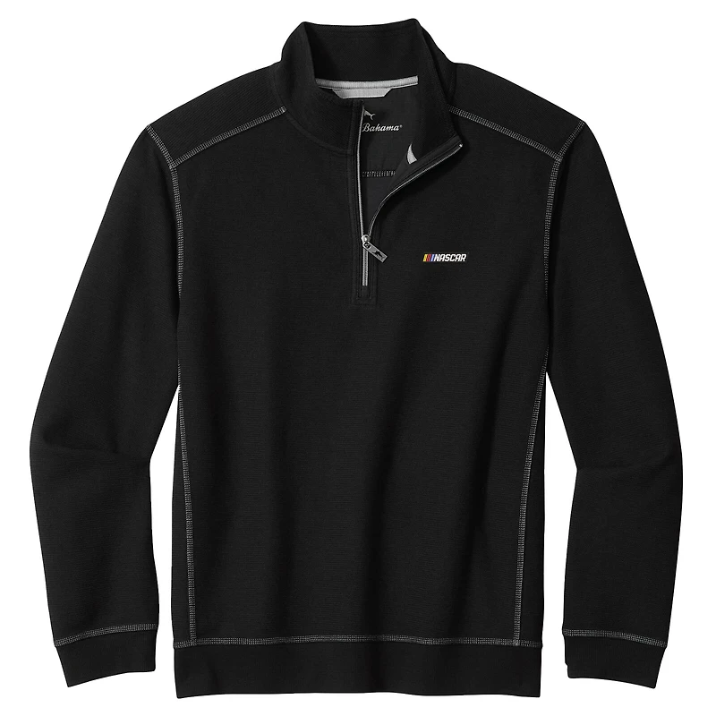 Men's Tommy Bahama  Black NASCAR Merchandise Montego Bay Half-Zip Pullover
