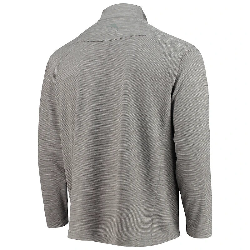 Veste à demi-glissière raglan Tommy Bahama NASCAR Play Action gris anthracite pour homme