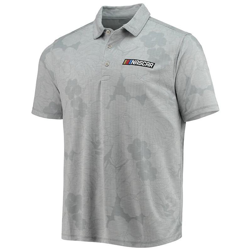 Polo Tommy Bahama gris NASCAR Miramar Blooms pour homme
