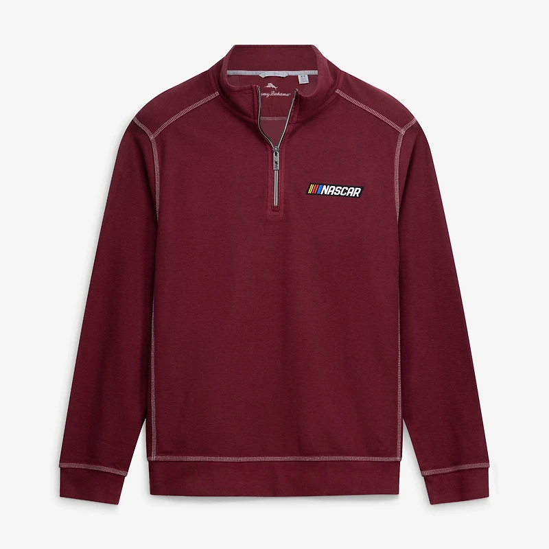 Pull Tommy Bahama bordeaux NASCAR Montego Beach à demi-zip pour homme
