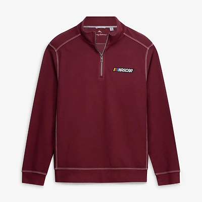 Pull Tommy Bahama bordeaux NASCAR Montego Beach à demi-zip pour homme