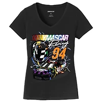 Women's Checkered Flag Sports Black NASCAR YAAASCAR Pride V-Neck T-Shirt