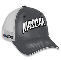 Women's Checkered Flag Sports Gray/White NASCAR Pit Box Adjustable Trucker Hat