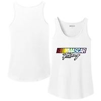 Women's Checkered Flag Sports White NASCAR Logo Pride Tank Top