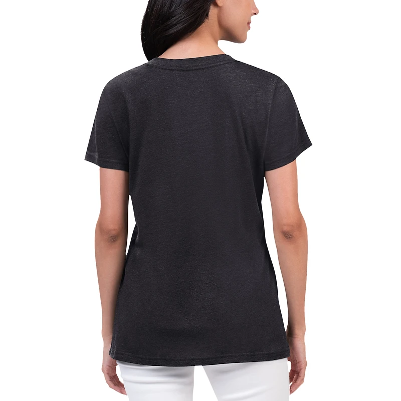 T-shirt noir à col en V G-III 4Her par Carl Banks pour femmes NASCAR Key Move
